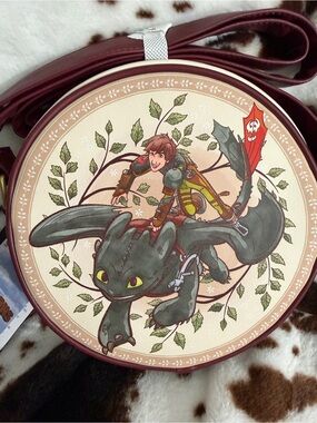 DreamWorks Dragons Crossbody Bag in Burgundy, Cream, Green